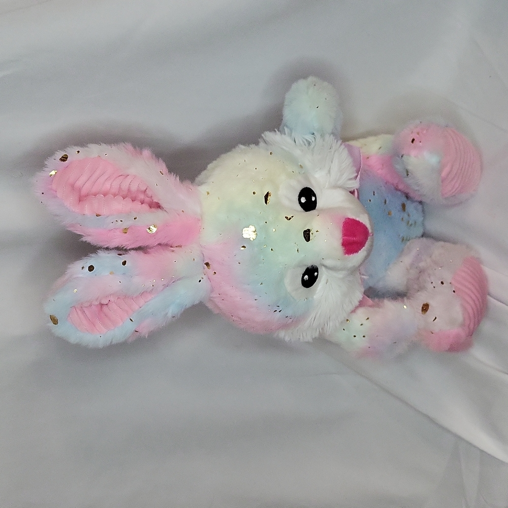 Easter Bunny Rabbit speckled multicolor textured ears and feet 13"
